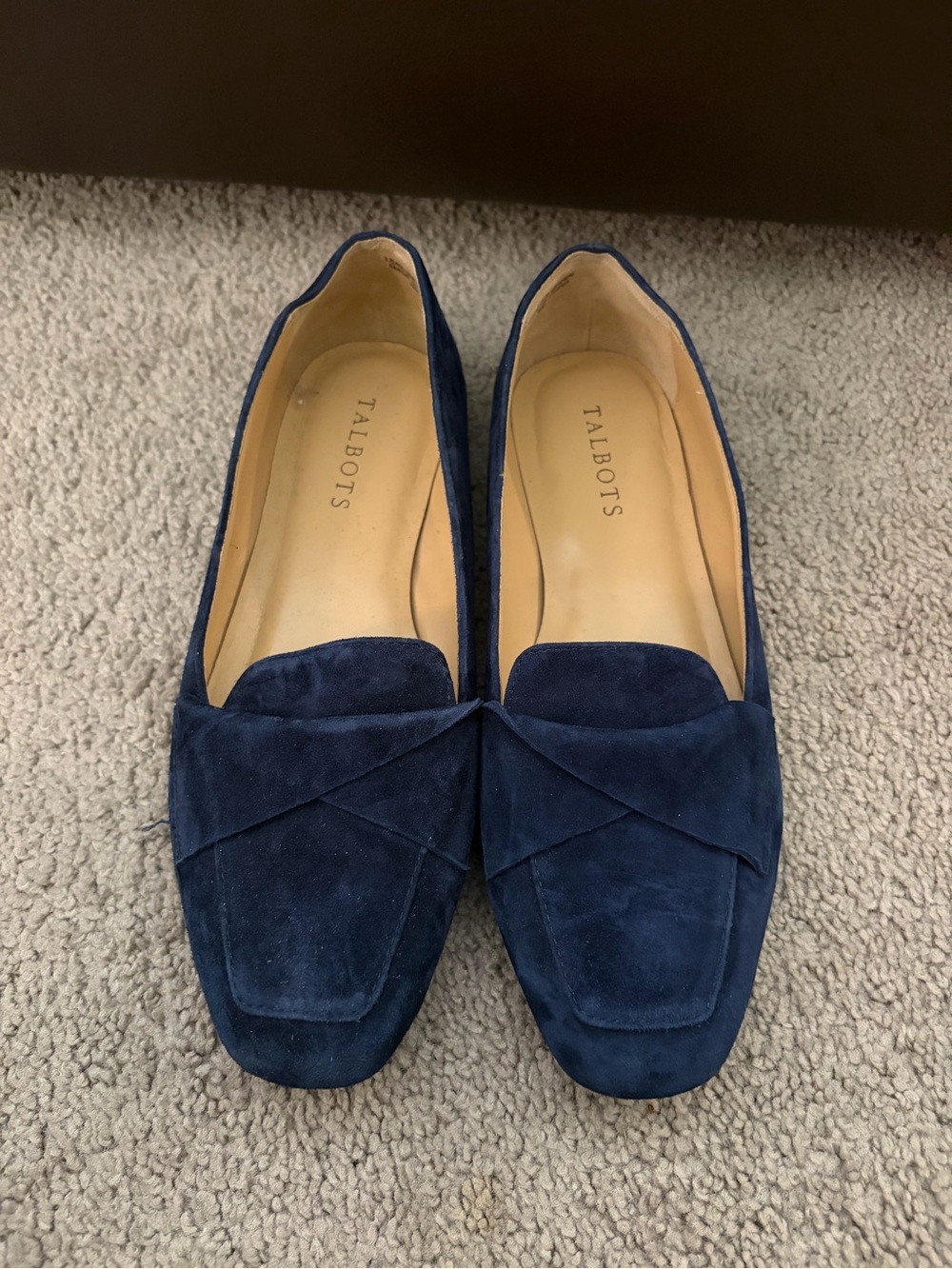 Talbots Navy Suede Loafers - Classic Slip-On Flats